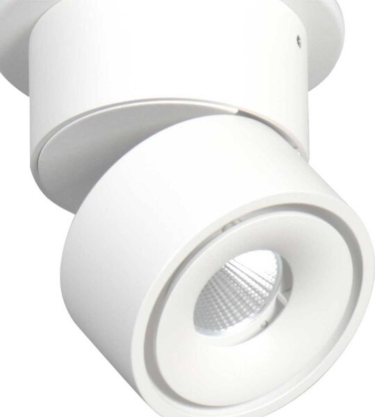 Steinhauer Reflektor sufitowy LED Fez, biały, 1-punktowy, metalowy, obrotowy możliwość ściemniania, biały / opal, salon / jadalnia, metal, nowoczesny
