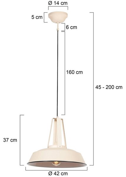Steinhauer Lampa wisząca Eden, możliwość ściemniania, kremowy / amber, kuchnia, metal, vintage