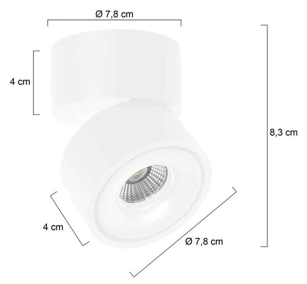 Steinhauer Reflektor sufitowy LED Fez, biały, 1-punktowy, metalowy, obrotowy możliwość ściemniania, biały / opal, salon / jadalnia, metal, nowoczesny