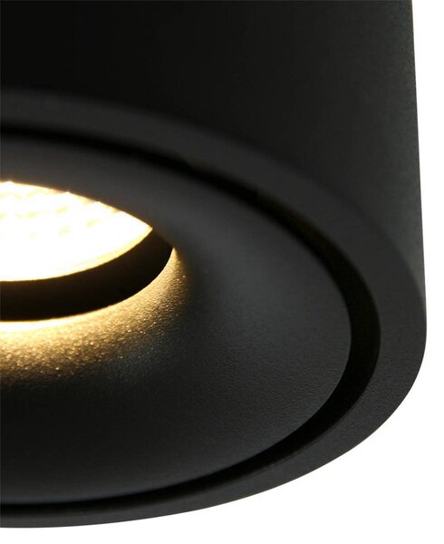 Steinhauer Reflektor sufitowy LED Fez, czarny, 1-punktowy, metalowy, obrotowy możliwość ściemniania, czarny, salon / jadalnia, metal, nowoczesny
