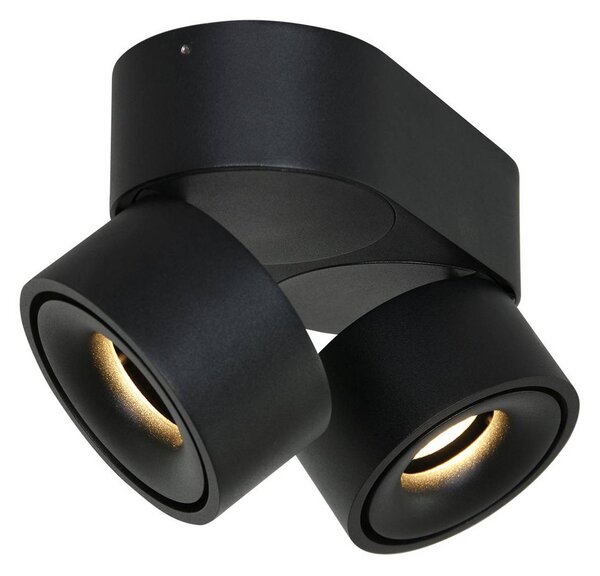 Steinhauer Reflektor sufitowy LED Fez, czarny, 2-punktowy, metalowy, obrotowy możliwość ściemniania, czarny, salon / jadalnia, metal, nowoczesny