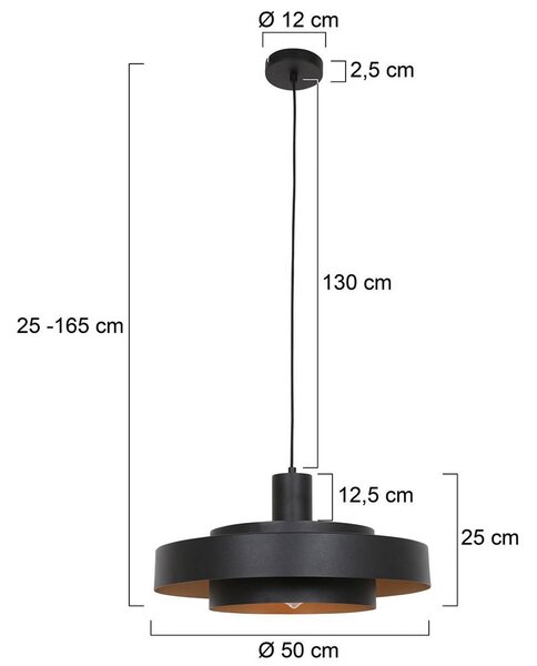 Steinhauer Lampa wisząca Flinter, możliwość ściemniania, czarny, salon / jadalnia, metal, nowoczesny
