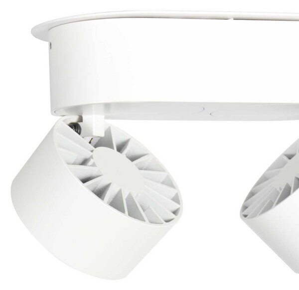 Steinhauer Reflektor sufitowy LED Fez, biały, 2-punktowy, metalowy, obrotowy możliwość ściemniania, biały / opal, salon / jadalnia, metal, nowoczesny