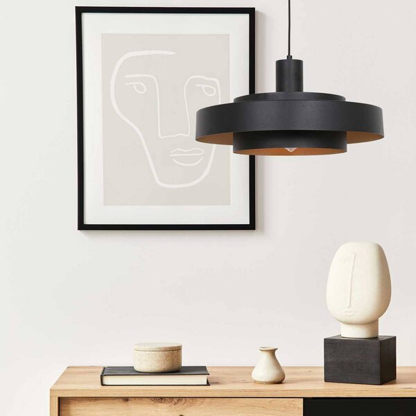 Steinhauer Lampa wisząca Flinter, możliwość ściemniania, czarny, salon / jadalnia, metal, nowoczesny
