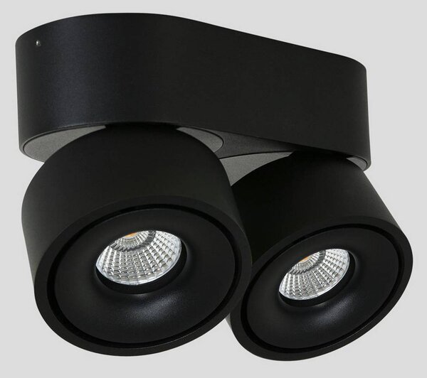 Steinhauer Reflektor sufitowy LED Fez, czarny, 2-punktowy, metalowy, obrotowy możliwość ściemniania, czarny, salon / jadalnia, metal, nowoczesny