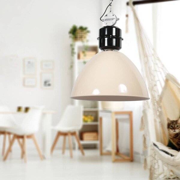 Steinhauer Lampa wisząca Frisk, możliwość ściemniania, kremowy / amber, salon / jadalnia, metal, industrialny