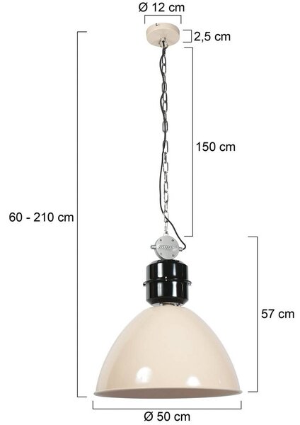 Steinhauer Lampa wisząca Frisk, możliwość ściemniania, kremowy / amber, salon / jadalnia, metal, industrialny