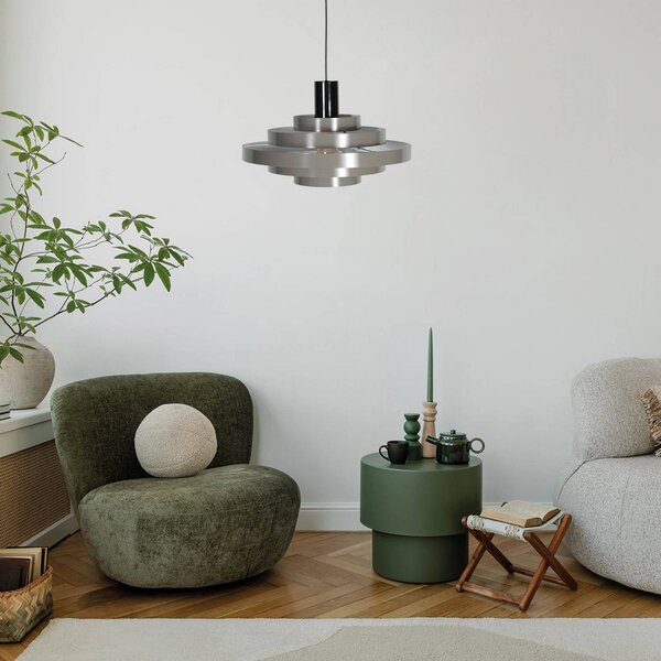 Steinhauer Lampa wisząca Halo Cirque, możliwość ściemniania, aluminiowy / szary / cynkowy, salon / jadalnia, metal, nowoczesny