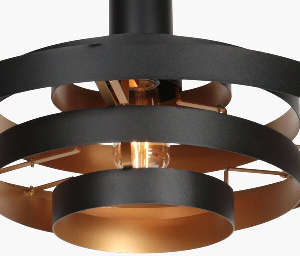 Steinhauer Lampa wisząca Halo Cirque, możliwość ściemniania, czarny, salon / jadalnia, metal, nowoczesny