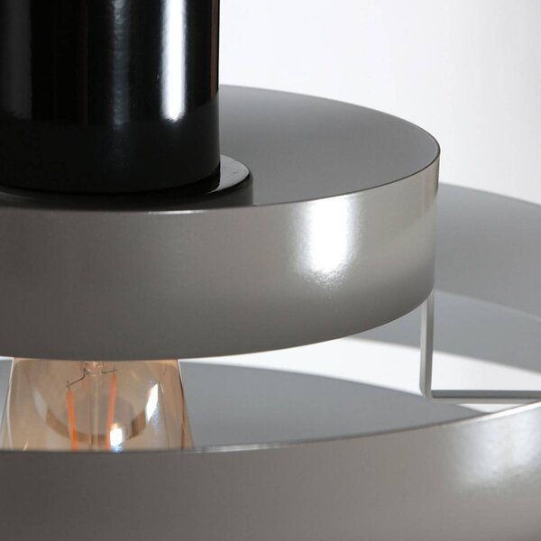 Steinhauer Lampa wisząca Halo Cirque, możliwość ściemniania, aluminiowy / szary / cynkowy, salon / jadalnia, metal, nowoczesny