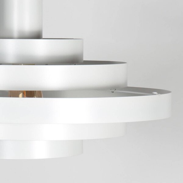 Steinhauer Lampa wisząca Halo Cirque, możliwość ściemniania, biały / opal, salon / jadalnia, metal, nowoczesny