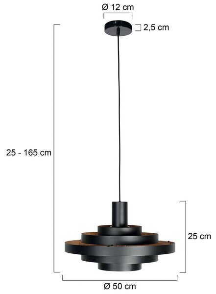 Steinhauer Lampa wisząca Halo Cirque, możliwość ściemniania, czarny, salon / jadalnia, metal, nowoczesny