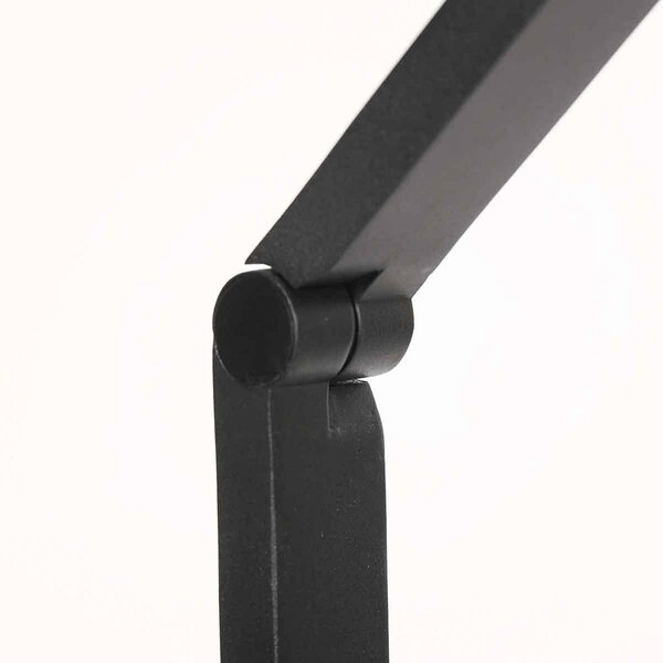 Steinhauer Lampa stojąca LED Ringlux, czarna, metalowa, regulowana możliwość ściemniania, czarny, salon / jadalnia, metal, nowoczesny