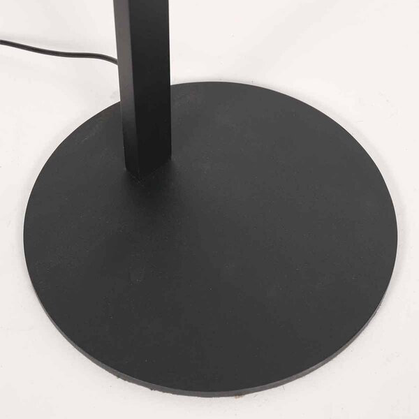 Steinhauer Lampa stojąca LED Ringlux, czarna, metalowa, regulowana możliwość ściemniania, czarny, salon / jadalnia, metal, nowoczesny