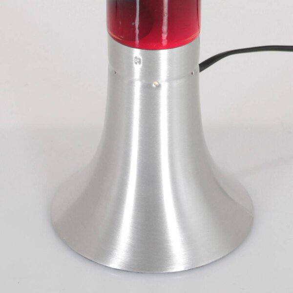 Steinhauer Lampa lawowa Volcan 3117, stal, płyn przezroczysty/czerwony, E14, aluminiowy / szary / cynkowy, salon / jadalnia, metal