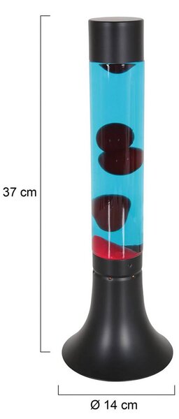 Steinhauer Lampa lawowa Volcan 3117, czarna, płyn przezroczysty/czerwony, E14, czarny, salon / jadalnia, metal