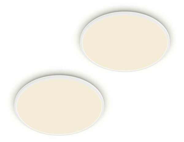 Philips Lampa sufitowa LED SuperSlim, możliwość ściemniania, biały / opal, biuro, tworzywo sztuczne, nowoczesny