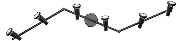 OSRAM Reflektor sufitowy OSRAM, czarny, 6-punktowa, metalowa GU10-LED 927 ściemniany, możliwość ściemniania, czarny, metal