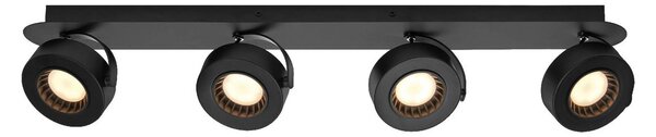 OSRAM Reflektor sufitowy LED VENUS czarny 4-punktowa metalowy 3000 K, czarny, salon / jadalnia, metal, nowoczesny