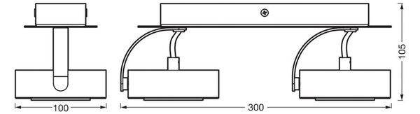 OSRAM Reflektor sufitowy LED VENUS, biały, 2-punktowa, metalowy 3000 K VENUS, biały / opal, salon / jadalnia, metal, nowoczesny