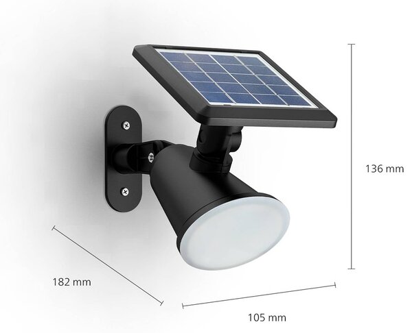 Philips kinkiet LED Solar Jivix, zestaw 2 sztuki Jivix, czarny, tworzywo sztuczne, nowoczesny