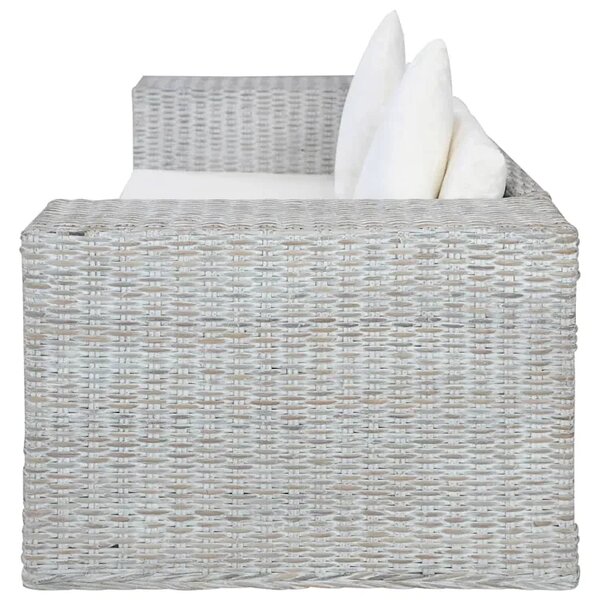 Szara 2-osobowa sofa z rattanu W1-F16
