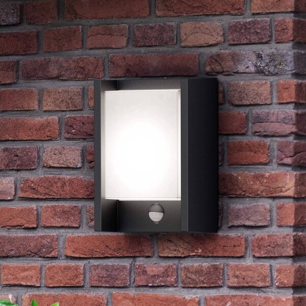 Philips Kinkiet zewnętrzny LED z czujnikiem Arbour UE, czarny, aluminium, nowoczesny