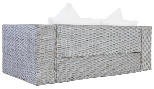 Szara 2-osobowa sofa z rattanu W1-F16