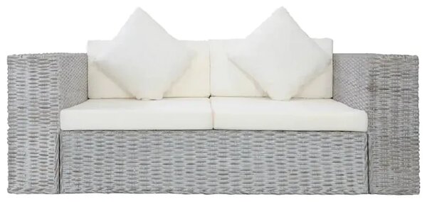 Szara 2-osobowa sofa z rattanu W1-F16