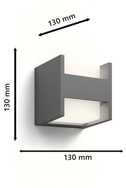 Philips Kinkiet zewnętrzny LED Arbour UE, czarny, aluminium, nowoczesny