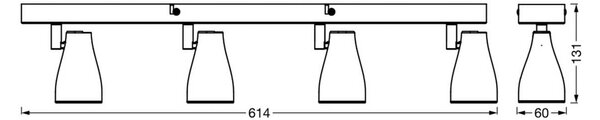 OSRAM Reflektor sufitowy PEAR, czarny, 4-punktowa, GU10-LED 2700 K PEAR, czarny, tworzywo sztuczne