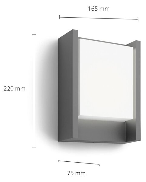 Philips Kinkiet zewnętrzny LED Arbour UE, czarny, aluminium, nowoczesny