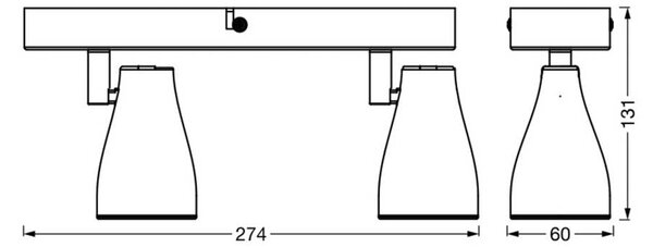 OSRAM Reflektor sufitowy PEAR, biały, 2-punktowa, GU10-LED 2700 K PEAR, biały / opal, tworzywo sztuczne