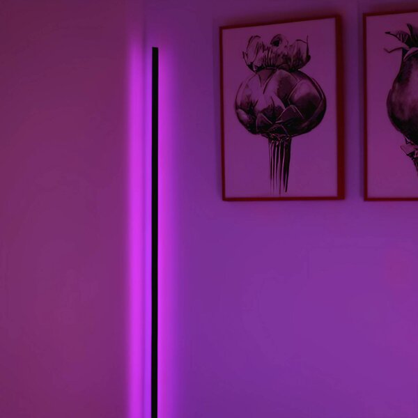 OSRAM SMART+ lampa stojąca LED WiFi ROUND czarna 140 cm RGB CCT ROUND, możliwość ściemniania, czarny, salon / jadalnia, aluminium, nowoczesny