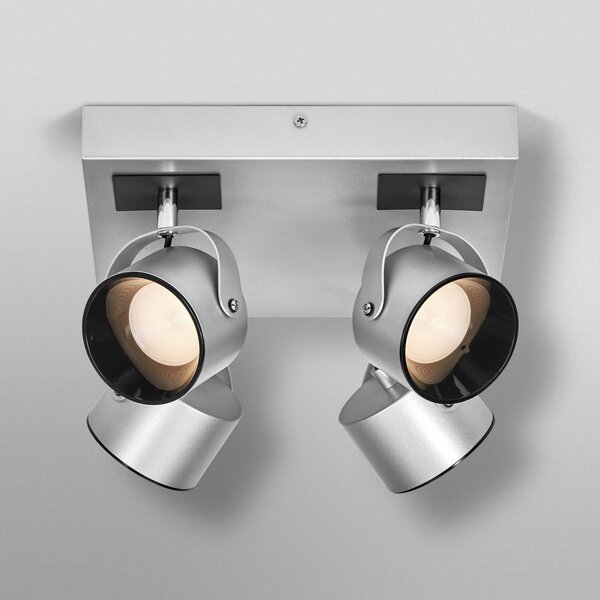 OSRAM Lampa sufitowa LED Jupiter PLATE, 4-punktowa, srebrny metal JUPITER PLATE, chromowy / srebrny, salon / jadalnia, metal, nowoczesny