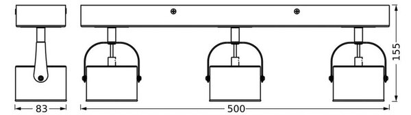 OSRAM Lampa sufitowa LED Jupiter, 3-punktowa, srebrna, metalowa JUPITER, chromowy / srebrny, salon / jadalnia, metal, nowoczesny