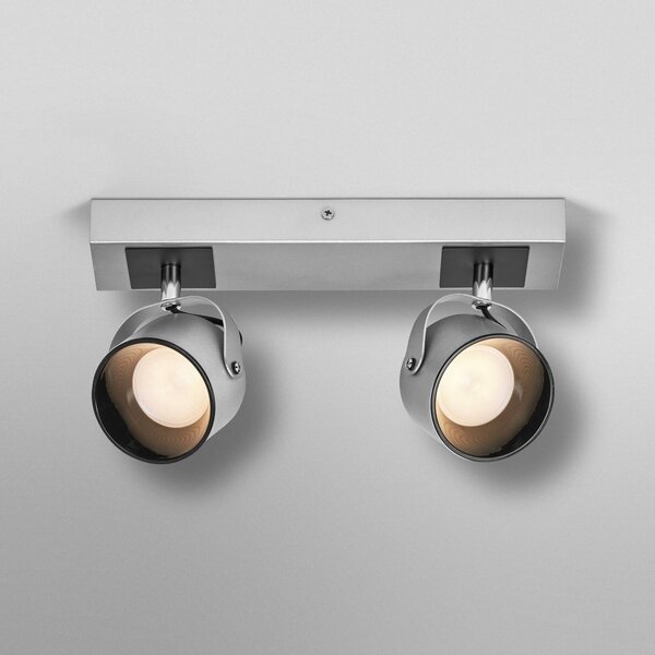 OSRAM Lampa sufitowa LED Jupiter, 2-punktowa, srebrna, metalowa JUPITER, chromowy / srebrny, salon / jadalnia, metal, nowoczesny