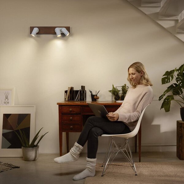 OSRAM Reflektor sufitowy MERCURY, biały, 3 punkty GU10-LED 927 ściemniany możliwość ściemniania, biały / opal, salon / jadalnia, metal, nowoczesny