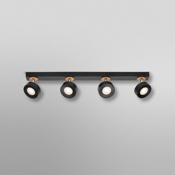 OSRAM Reflektor sufitowy LED PLUTO, czarny, 4 punkty świetlne, 3000 K PLUTO, czarny, salon / jadalnia, metal