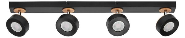 OSRAM Reflektor sufitowy LED PLUTO, czarny, 4 punkty świetlne, 3000 K PLUTO, czarny, salon / jadalnia, metal