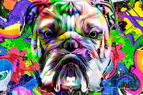 Tapeta buldog pop-art