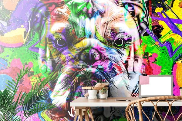 Tapeta buldog pop-art