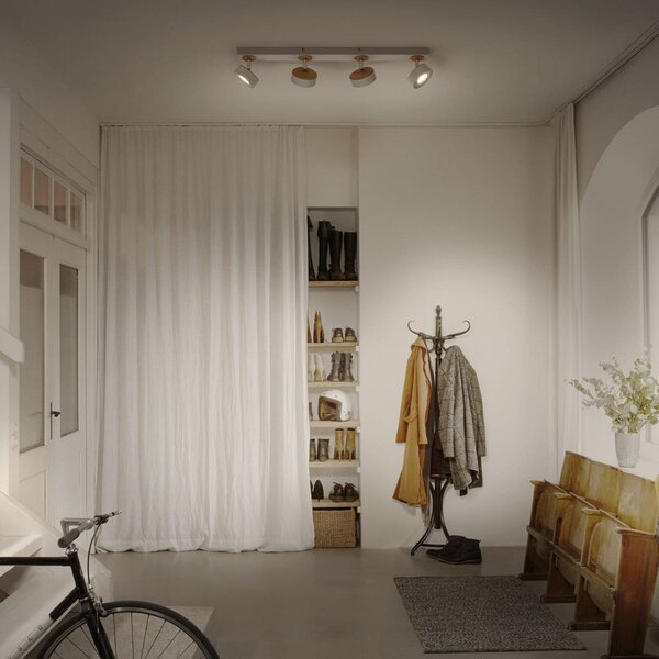 OSRAM Reflektor sufitowy LED PLUTO, biały, 4 spots, metalowy, 3000 K PLUTO, biały / opal, salon / jadalnia, metal