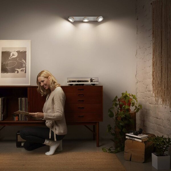 OSRAM Reflektor sufitowy LED PLUTO, biały, 3 punkty świetlne, metal, 3000 K PLUTO, biały / opal, salon / jadalnia, metal