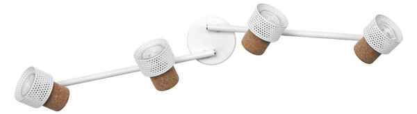 OSRAM Reflektor sufitowy CORK, biały, 4 spots, GU10-LED, 927, ściemniany możliwość ściemniania, biały / opal, salon / jadalnia, metal