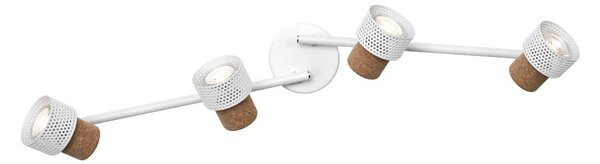 OSRAM Reflektor sufitowy CORK, biały, 4 spots, GU10-LED, 927, ściemniany możliwość ściemniania, biały / opal, salon / jadalnia, metal