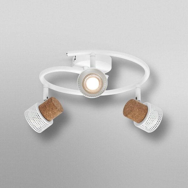 OSRAM Reflektor sufitowy CORK SPIRAL biały 3-spot GU10LED 927 ściemniany SPIRAL, możliwość ściemniania, biały / opal, salon / jadalnia, metal