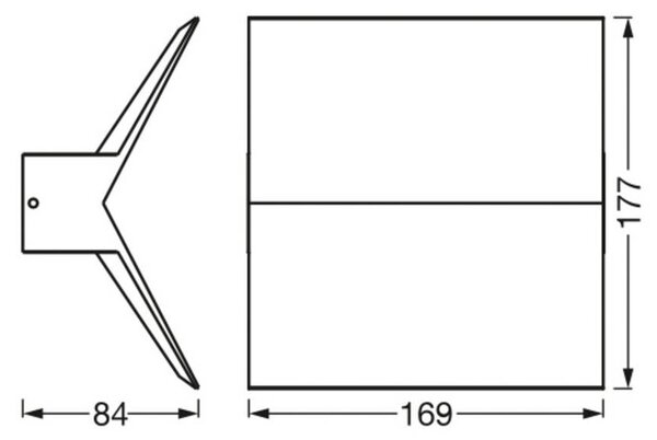 OSRAM Kinkiet zewnętrzny LED ENDURA STYLE BAT, aluminiowy / szary / cynkowy, aluminium, nowoczesny