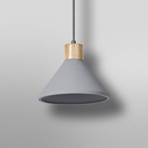OSRAM Lampa wisząca CONCRETE WOOD, możliwość ściemniania, aluminiowy / szary / cynkowy, salon / jadalnia, beton, młodzieżowy