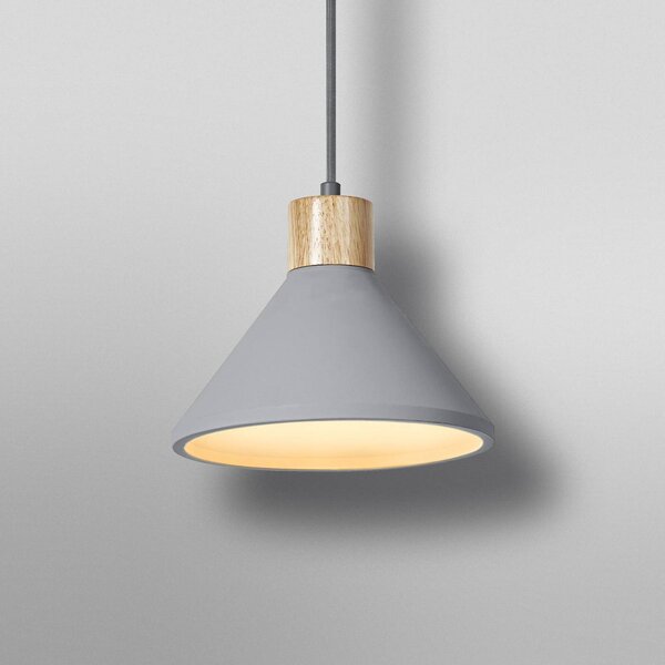 OSRAM Lampa wisząca CONCRETE WOOD, możliwość ściemniania, aluminiowy / szary / cynkowy, salon / jadalnia, beton, młodzieżowy